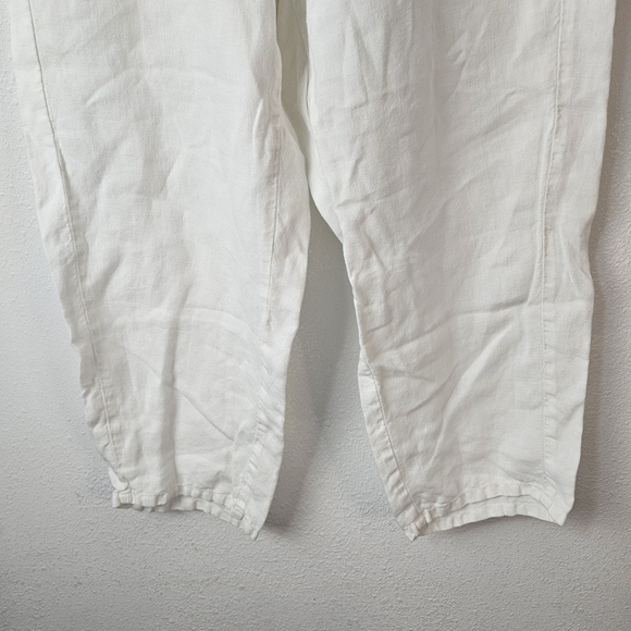 J Jill Love Linen 100% Linen Cropped Pants Size Medium White - Picture 2 of 8